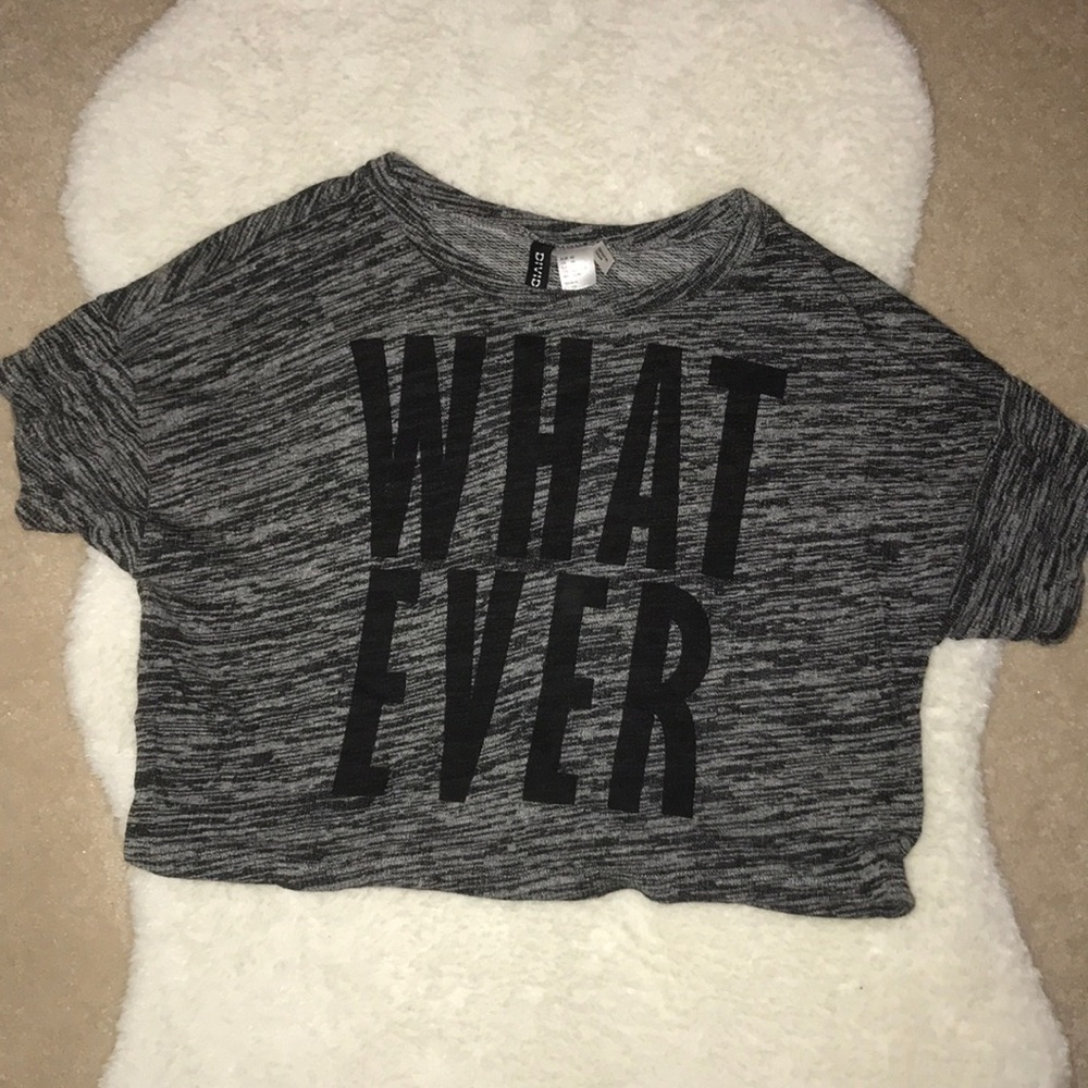 NWOT H&M Whatever Grey Tweed Cropped T-shirt